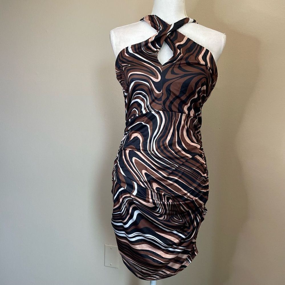 9.NEW! Shein| Striped| Rouched| Mini| Stretch - Picture 7 of 12